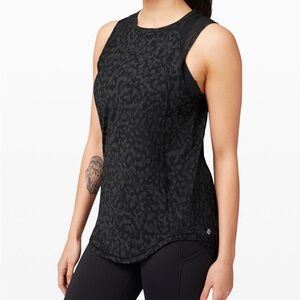 Lululemon Sculpt Tank in black animal print, size 4